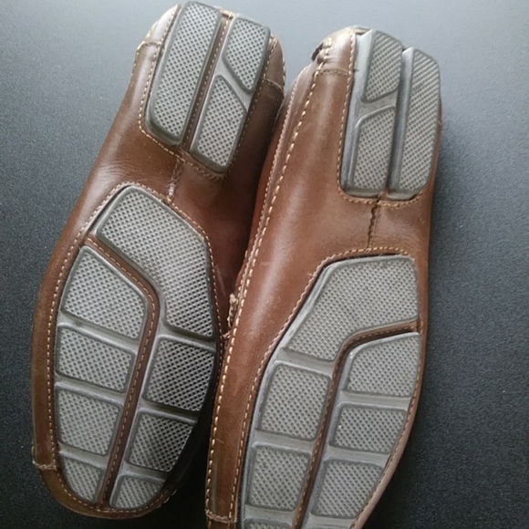 Clarks brown leather slide loavers - Picture 2 of 3